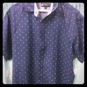 Men’s anchor short sleeve button up